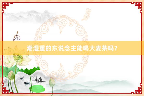 潮湿重的东说念主能喝大麦茶吗？
